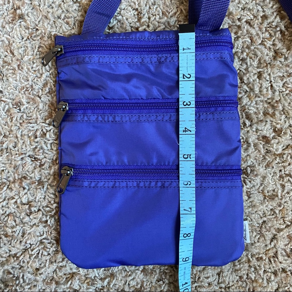 Purple Eddie Bauer Connect 3-Zip Travel Bag Crossbody Errand Purse Bag - Picture 12 of 13